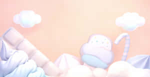 漂浮的糖果甜品和雲朵在柔和粉彩天空。 — 糖果 GIF 壁紙