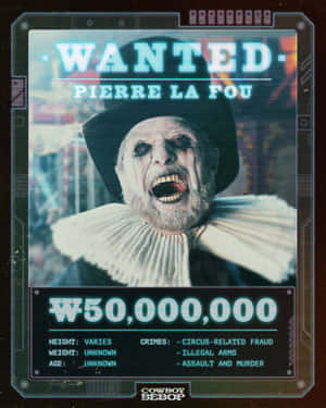 來自《星際牛仔》的 Pierre La Fou 通緝海報，賞金 5000 萬。 — Apple Watch Ultra 壁紙