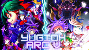 《遊戲王ARC-V》動漫角色在宇宙戰鬥場景中，帶有發光效果。 — 幽遊白書 GIF 壁紙