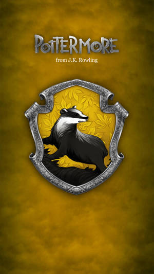來自 Pottermore 的赫夫帕夫學院徽章，帶有獾和金色葉子。