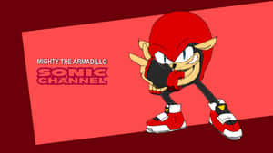 來自Sonic Channel的Mighty the Armadillo身穿紅白裝備自信地擺出姿勢。 — 超音鼠 壁紙