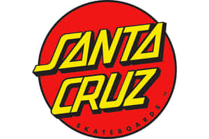 紅色圓圈中的Santa Cruz Skateboards標誌，帶有黃色粗體文字。