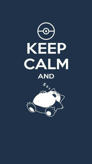 卡比獸在「Keep Calm and」文字下方睡覺，帶有精靈球圖示