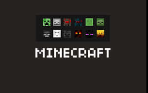 Minecraft遊戲標誌，上面有像素化的生物頭顱。