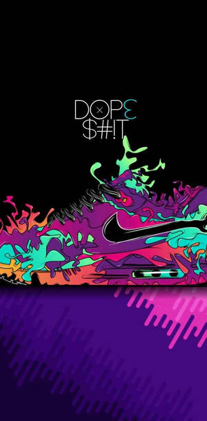 Nike運動鞋的霓虹顏料潑濺設計，配有粗體文字。