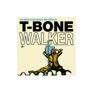 T-Bone Walker 在復古專輯封面上彈結他並對著咪高峰唱歌。