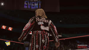 摔角手 The Hammer 身穿閃亮外套站在摔角場上。 — WWE GIF 壁紙