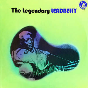 Leadbelly 彈結他的專輯封面，綠色背景上有粗體文字。