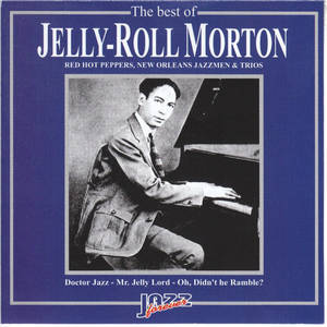 Jelly Roll Morton 最佳爵士錄音專輯封面，附鋼琴照片。 — 猶他爵士 壁紙