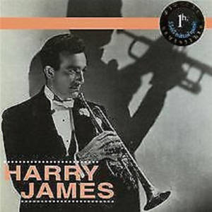 Harry James 身穿燕尾服吹奏小號，身後有陰影，出現在復古專輯封面上。