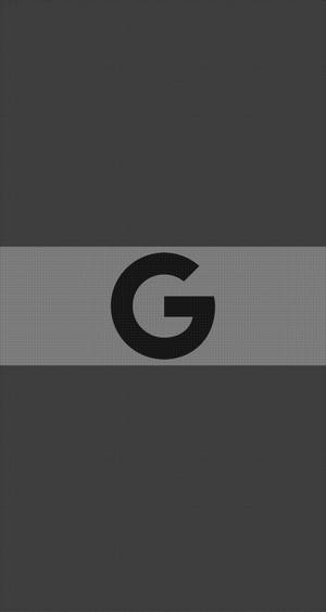 極簡壁紙，灰色條紋上有黑色G標誌。