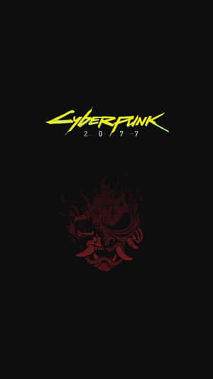 黑色背景上帶有紅色像素骷髏頭的 Cyberpunk 2077 標誌