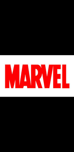白色背景上帶黑色邊框的紅色Marvel標誌。