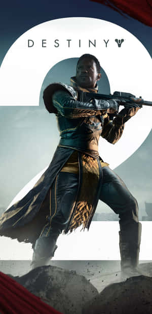 Destiny 2 遊戲角色身穿戰鬥裝備，瞄準步槍。 — 泰坦隕落2 壁紙
