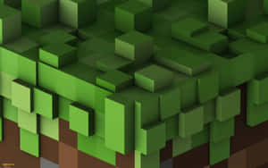 像素化Minecraft景觀中的塊狀綠草和棕色泥土。 — 型格 Minecraft 壁紙