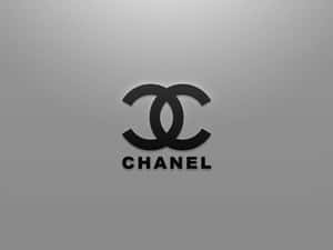 灰色漸變背景上的黑色Chanel標誌