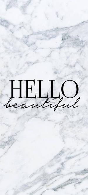 大理石背景配上hello beautiful文字。 — 黑白 壁紙