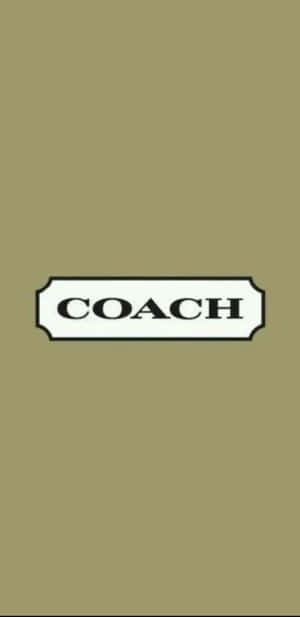 橄欖綠背景，中央有Coach品牌標誌。