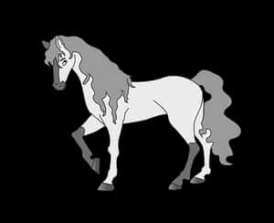優雅灰馬插畫