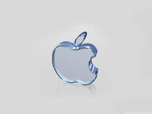 帶咬痕的藍色金屬Apple標誌，淺灰色背景 — 建築 壁紙
