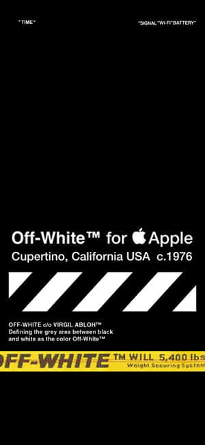 粗體文字和線條推廣Apple用Off-White，主題為1976年加州。