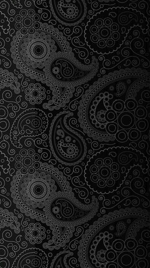 帶有複雜銀色佩斯利圖案的黑色壁紙，適合優雅裝飾。 — 曼達洛人 GIF 壁紙