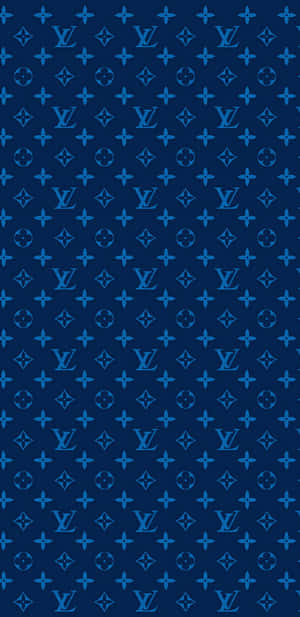 深藍色背景上的藍色 Louis Vuitton 字母圖案。