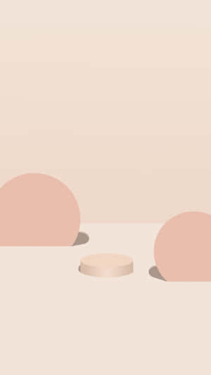 三個柔和幾何形狀在米色背景上帶有柔和陰影。 — 金色美學 GIF 壁紙