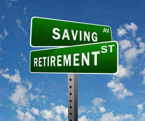 以藍天白雲為背景的Saving Ave和Retirement St路牌。 — 雲朵 壁紙