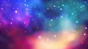 充滿活力的宇宙星雲，在深空中閃爍的星星和多彩的雲朵。 — 夜空 壁紙