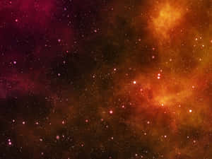 深空中色彩繽紛的星雲與發光星星的絕美景觀。 — 橙色美學 壁紙