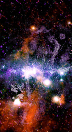 充滿活力的宇宙星雲，在深空中帶有旋轉的氣體和明亮的星星。 — 銀河系 壁紙