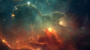 深空中帶有發光恆星的多彩星雲 — 太空美學 GIF 壁紙