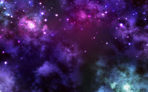 深空中帶有閃爍星星的紫色、粉紅色和藍綠色星雲。 — 深紫色美學 GIF 壁紙