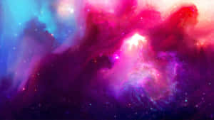 深空中帶有閃爍星星的多彩宇宙星雲。 — 銀河系 壁紙