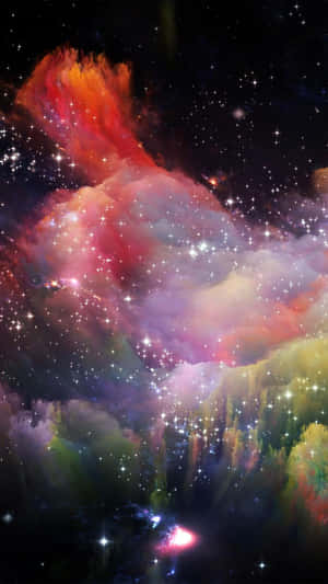 深空中帶有發光星體的彩色宇宙星雲。 — 星雲 壁紙