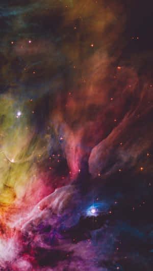 太空中帶有閃爍星星的彩色星雲