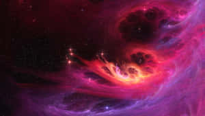 色彩繽紛的宇宙星雲，在深空中旋轉的氣體和發光的恆星。