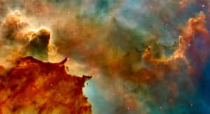 色彩繽紛的星雲，帶有發光的星星和旋轉的宇宙雲層。 — 太空美學 GIF 壁紙