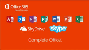 Microsoft Office 365 軟件套件標誌在橙色背景上 — 辦公室 壁紙