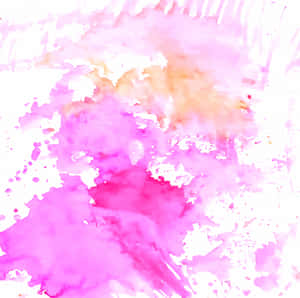 抽象水彩藝術作品，白色背景上帶有粉紅色和橙色潑濺。 — 淺粉紅色美學動圖 壁紙
