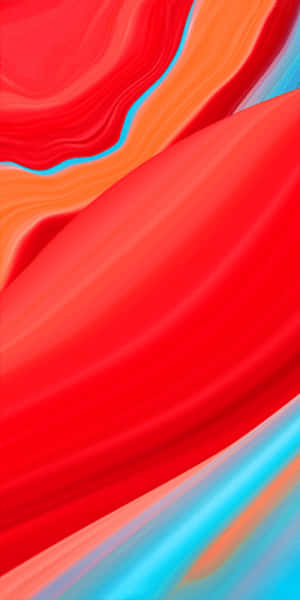 流動的紅色、橙色和青色動態抽象圖案。 — Xiaomi 壁紙