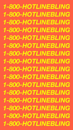 紅色背景，重複黃色 hotline bling 文字 — 橙色美學 壁紙