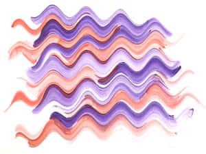 白色背景上的紫色和珊瑚色抽象水彩波浪 — 深紫色美學 GIF 壁紙