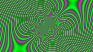 充滿活力的綠色和洋紅色螺旋創造出一種催眠般的視錯覺。 — 幻覺 壁紙