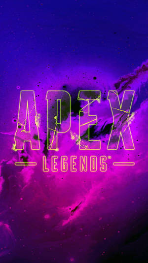 遊戲標誌 Apex Legends 在霓虹粉紅和紫色宇宙背景中發光。 — 漸變動畫 壁紙