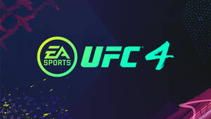 UFC 4 電子遊戲標誌，在深色抽象背景上帶有霓虹綠色文字。 — 戰地風雲4 壁紙