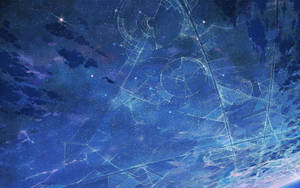 星座在繁星點點的夜空中與星雲一同閃耀的天體圖。 — 動漫風景 壁紙