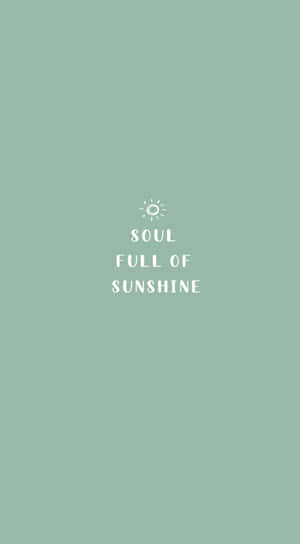 薄荷綠色背景上的 soul full of sunshine 文字和太陽圖標。