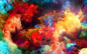 充滿活力的宇宙星雲，在深空中擁有旋轉的雲層和閃爍的星星。